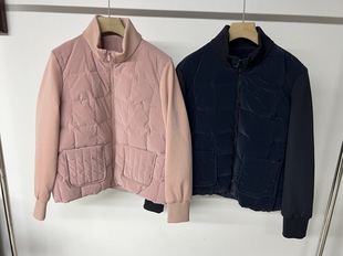 40a02 出口韩国余高尔夫球服女士立领纯色长袖羽绒服拉链外套
