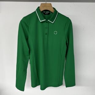 40B207 出口余韩单高尔夫女士春夏翻领长袖上衣速干百搭弹力