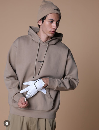 22204日本潮牌高尔夫男士秋冬新款太空棉弹力连帽套卫衣帅气速干