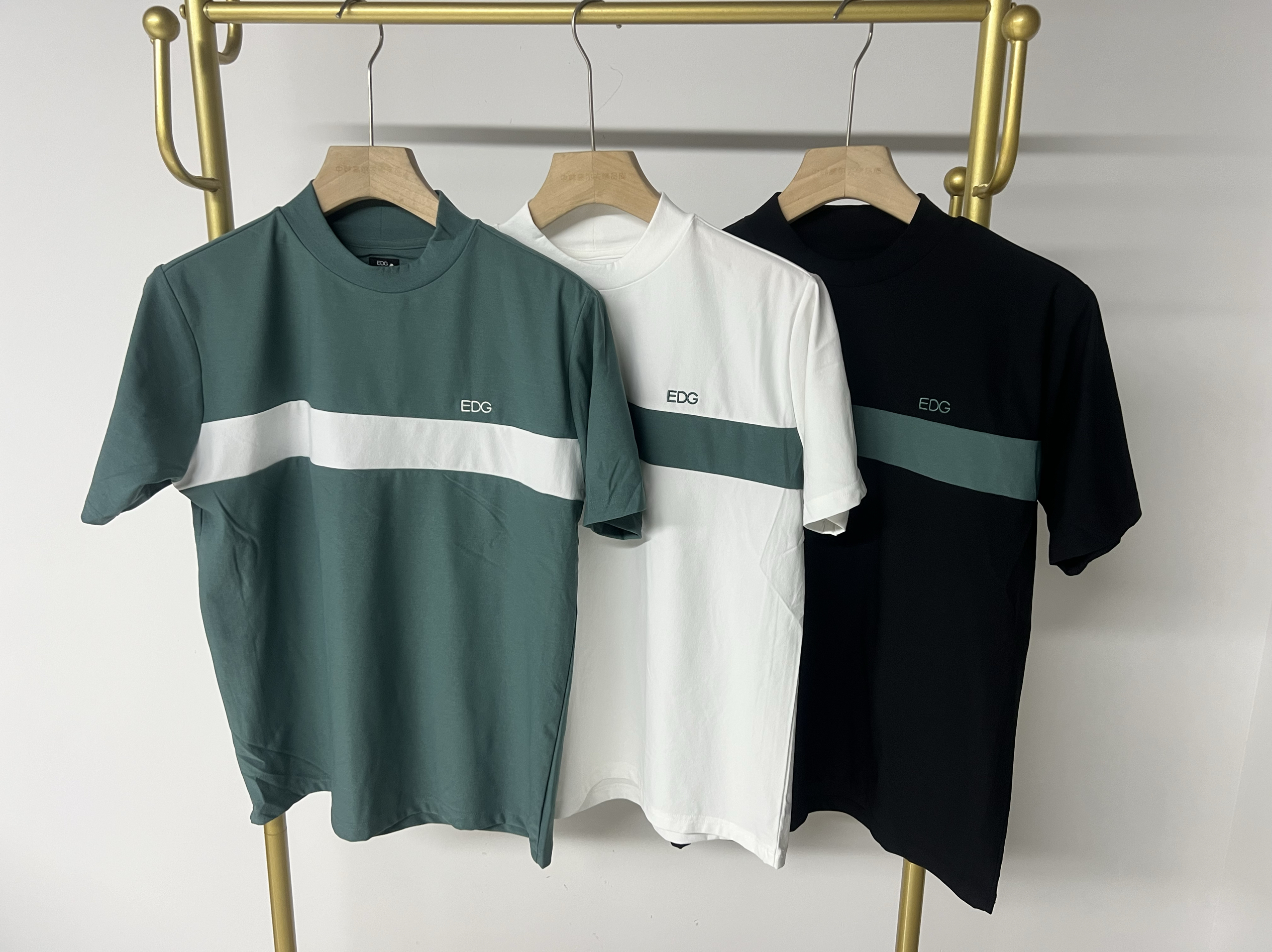 12t01日本潮牌 GOLF男款高尔夫半高领短袖T恤运动速干防晒打底衫