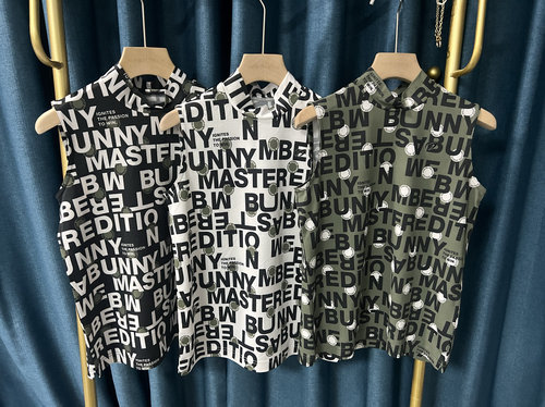 29E15 双耳高尔夫球服夏新品女立领字标印花无袖背心特薄透气舒适