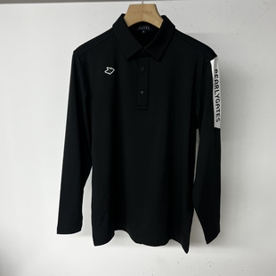 41A11 出口余韩单高尔夫男士秋冬加绒保暖翻领长袖透气百搭弹力