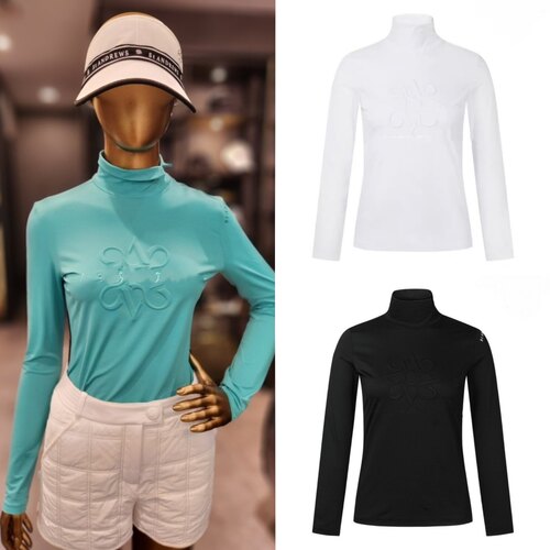 29Q001   春夏新品高尔夫球女士标志立领弹力打底长袖T恤冷感上衣