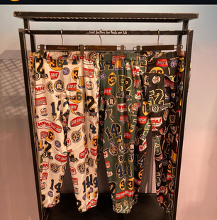 B128 水洗棉满印logo个性 日本潮牌高尔夫男士 长裤 标签帅气 夏季