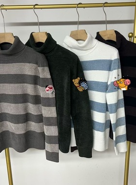 23109 出口日本高尔夫球服秋冬加绒保暖女士高领长袖针织衫迪S