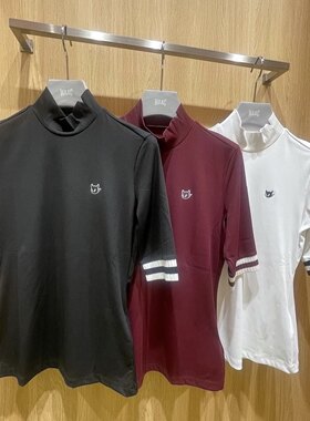C007  高尔夫球女装夏季新款中短袖酒红色显瘦百搭柔软弹力推荐款