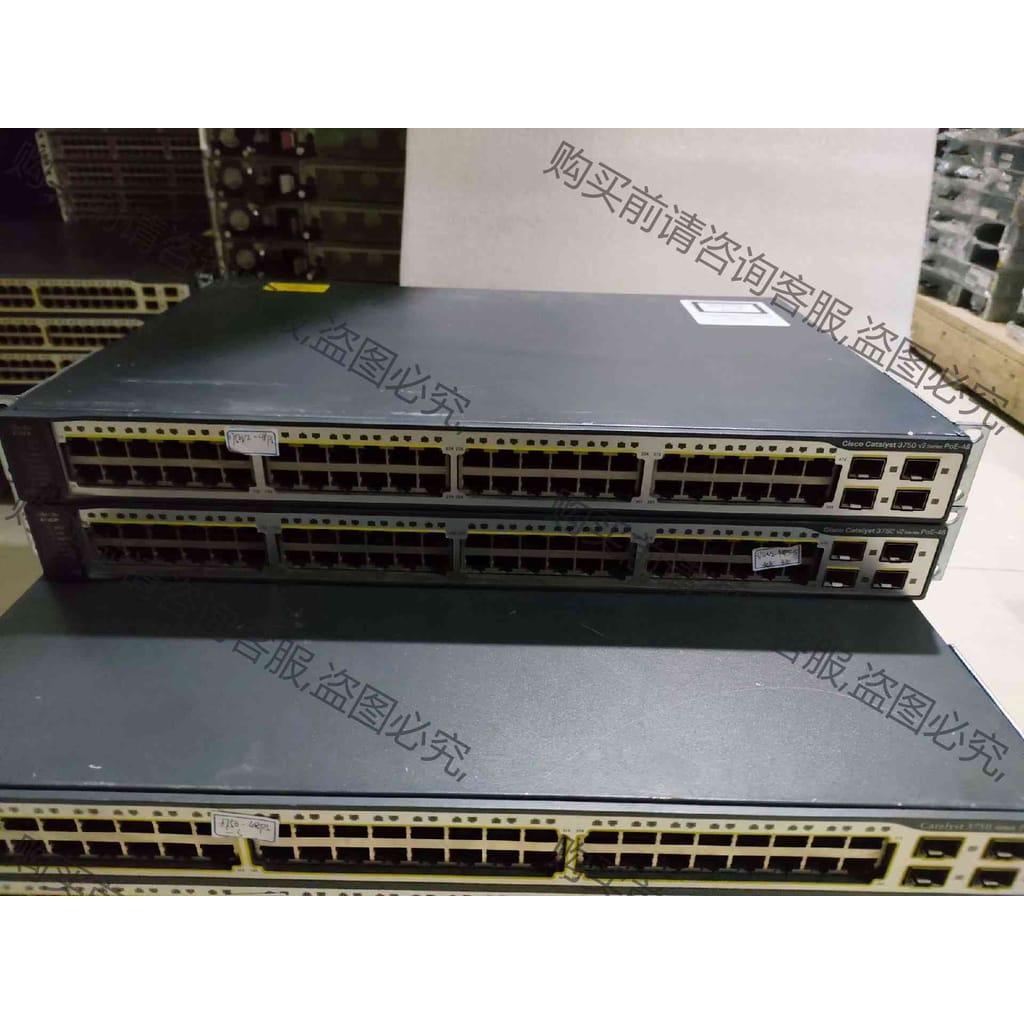 功能正常议价 原装Cisco WS-C3750V2-48PS-E 48口P