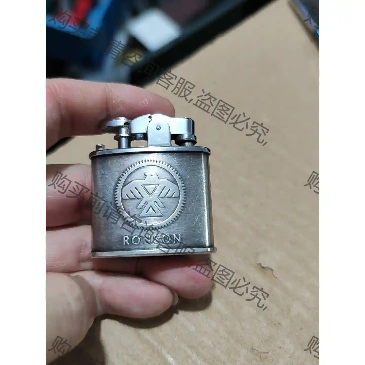 正品日本进口RONSON朗森煤油打火机朗声印第安雷鸟羽毛创意 先议