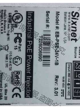 功能正常议价 Sixnet斯耐特POE电源模块EB-PSE-24V-1B，