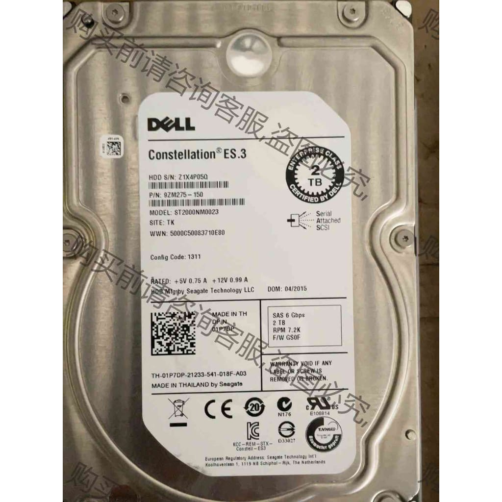 功能正常议价 出拆机 ST2000NM0023 2TB SAS服务器硬盘
