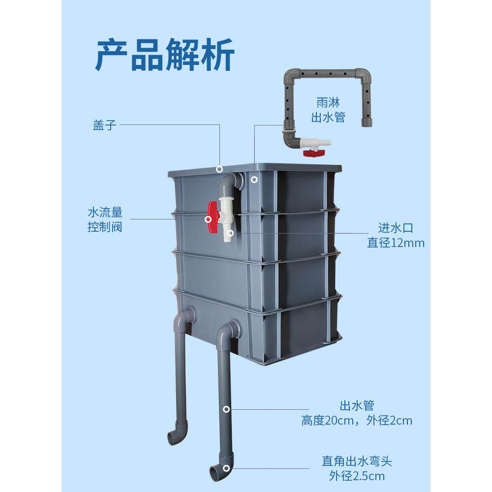 鱼缸过滤器净水循环三合一系统配件大全滴流盒周转箱箱户外龟上滤