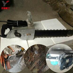 桥梁路面混凝土切割链锯电动花岗岩切割设备金刚石链条锯