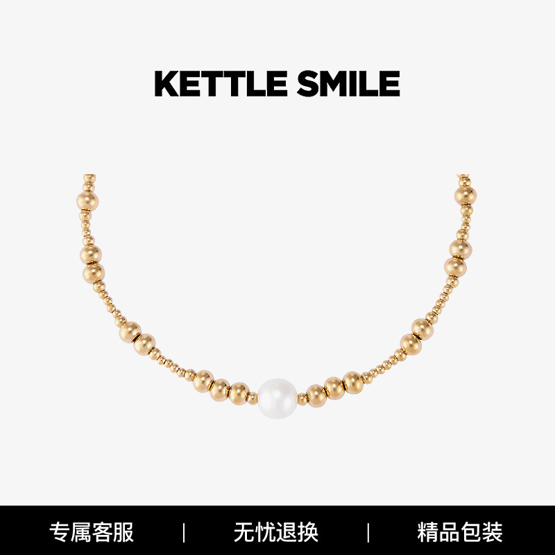 KETTLE SMILE梦想市集浮光大小金珠锁骨链项链