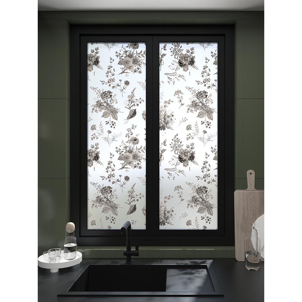 卫生间玻璃门窗透光不透人防窥膜飘窗玻璃贴膜法式覆古防走光贴纸