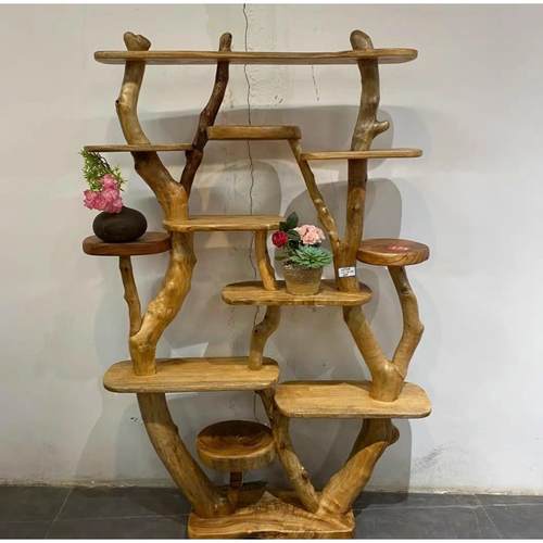 侘寂风博古架茶叶摆放架茶具置物架茶杯陈列架民宿多宝阁展示架子