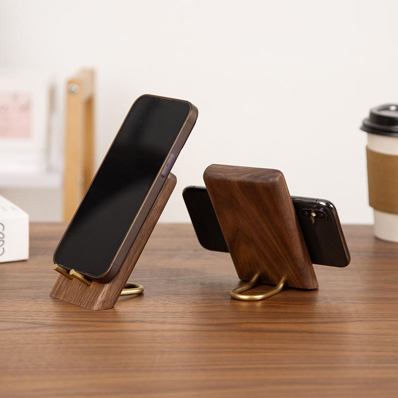 鼾木时光木质桌面手机支架