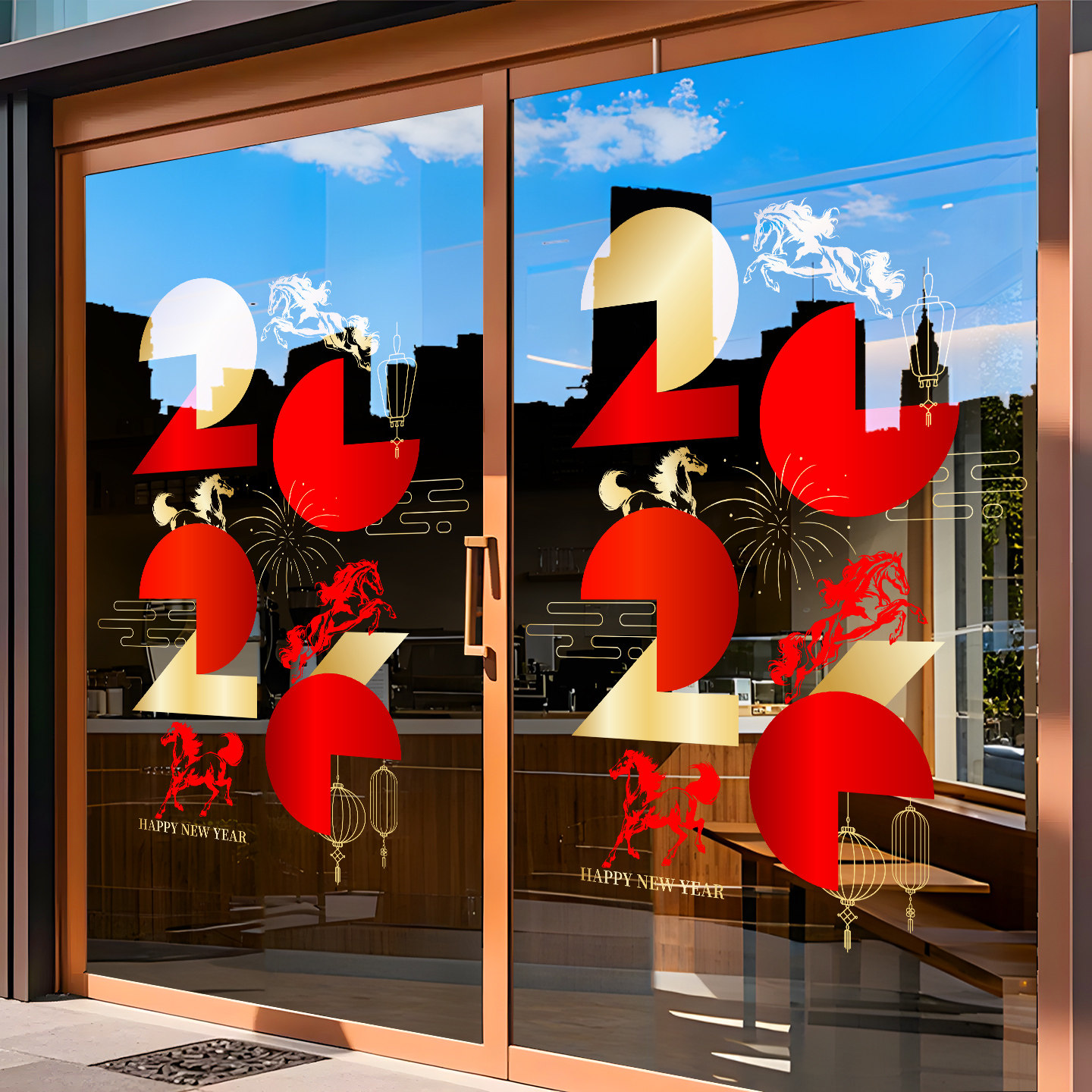 新年装饰品窗花马年春节中式福字布置2026过年橱窗静电玻璃门贴纸,家居饰品,软装墙贴,淘宝优惠券,粉丝福利购,淘宝优惠卷