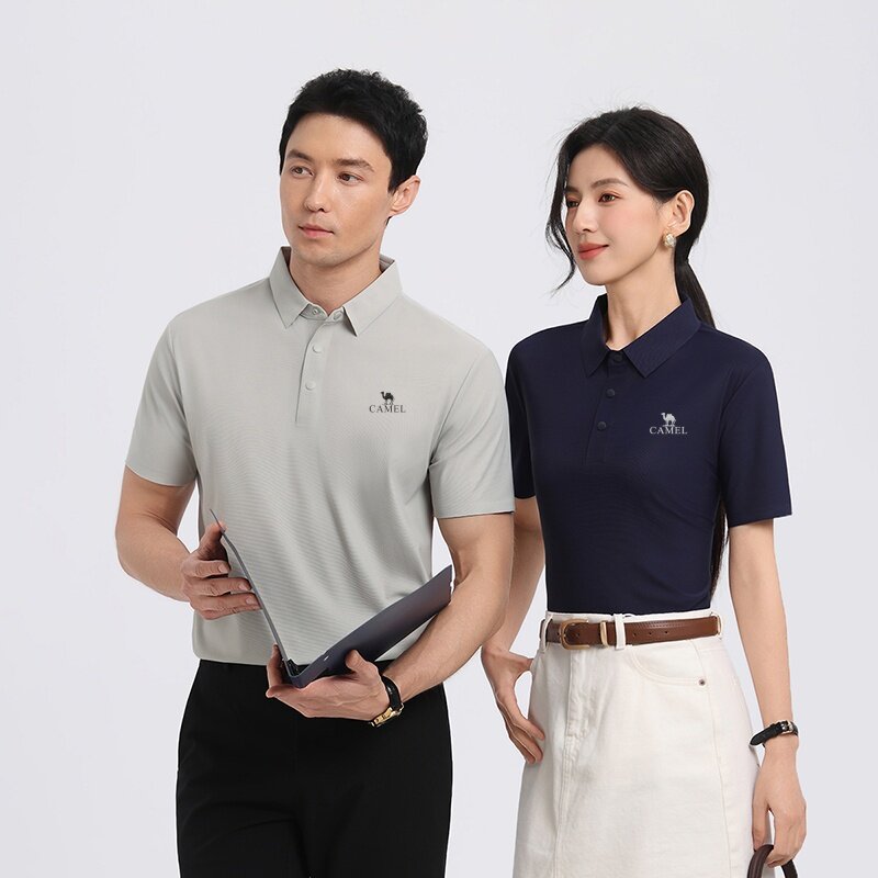 骆驼速干polo衫男士运动短袖t2026夏季新款透气凉感休闲t恤上衣女