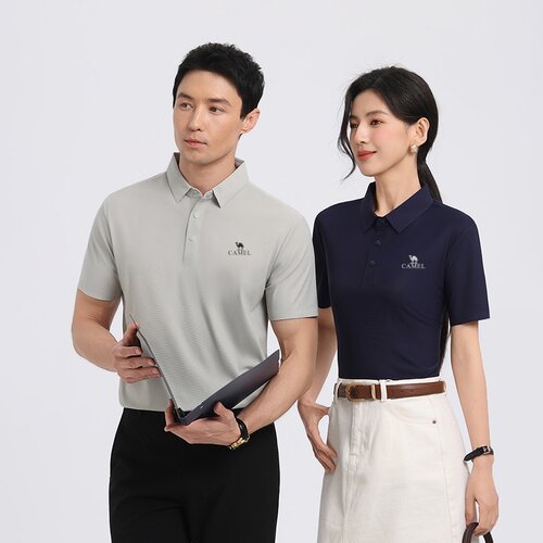 骆驼速干polo衫男士运动短袖t2026夏季新款透气凉感休闲t恤上衣女