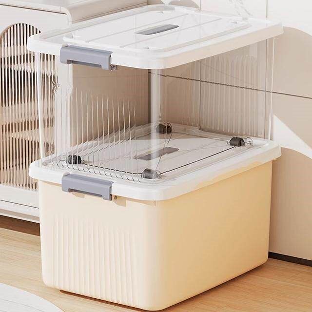 收纳箱大号带盖家用衣物玩具零食书本手提储物盒大容量塑料整理箱