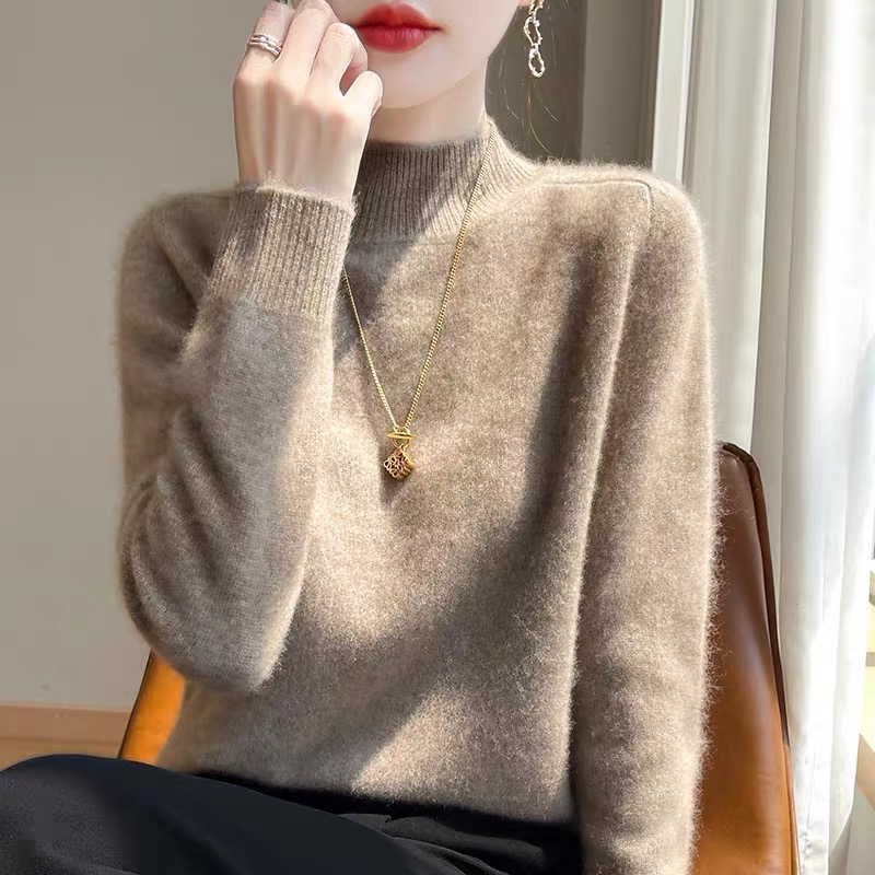 无缝一体厚款宽松毛衣