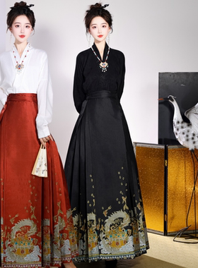 存钱罐明制新中式妆花马面裙齐腰国风显瘦日常通勤成人汉服女原创