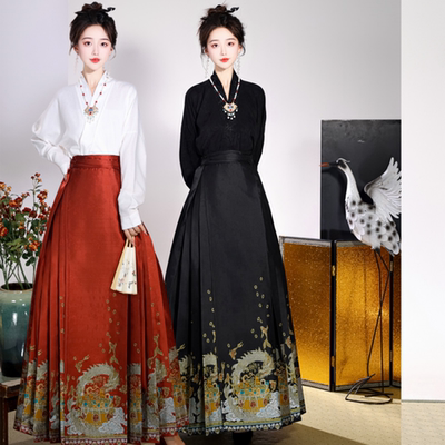 织锦缎存钱罐妆花马面裙日常通勤