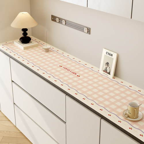 餐边柜保护垫子奶油风电视柜桌垫