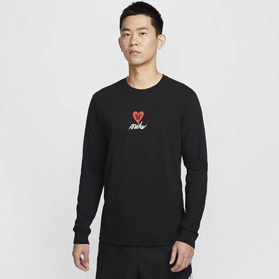 耐克Nike Sportswear 男子印花棉质叠搭圆领长袖T恤 HV9808-010
