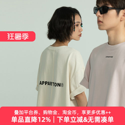 APPARITION宽松拼缝短袖logoT恤