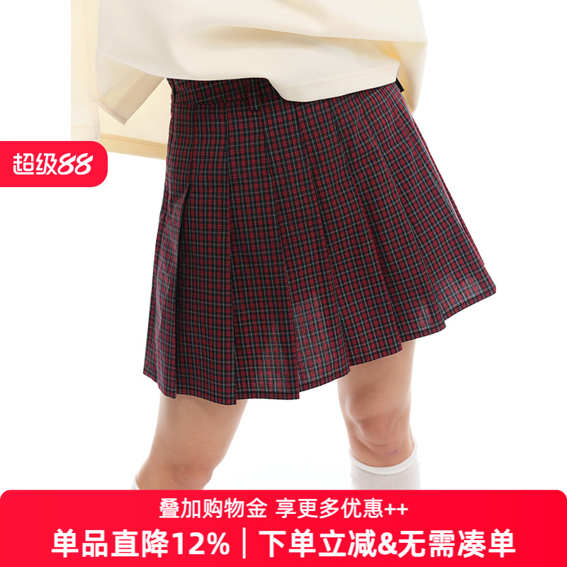 复古格纹JK短裙百褶裙