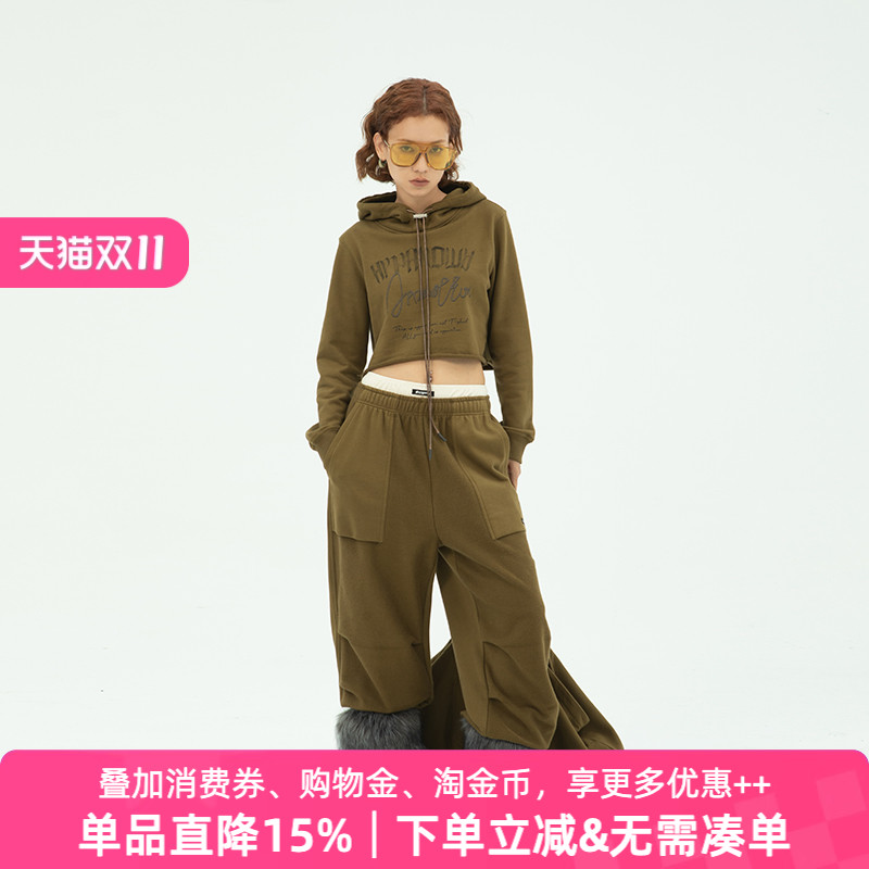 APPARITION手绘印花短款连帽卫衣