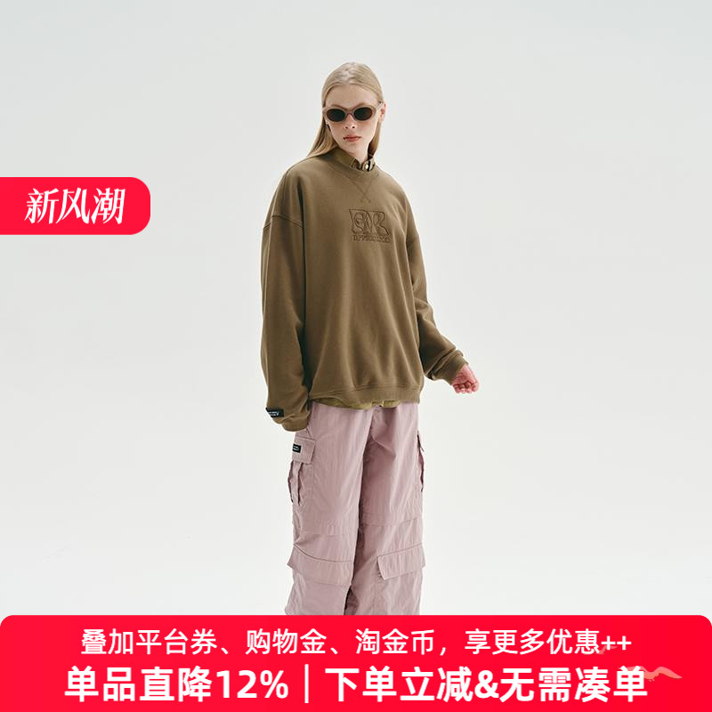 APPARITION 经典AR字母绣花 圆领套头卫衣 秋冬加绒保暖 男女同款