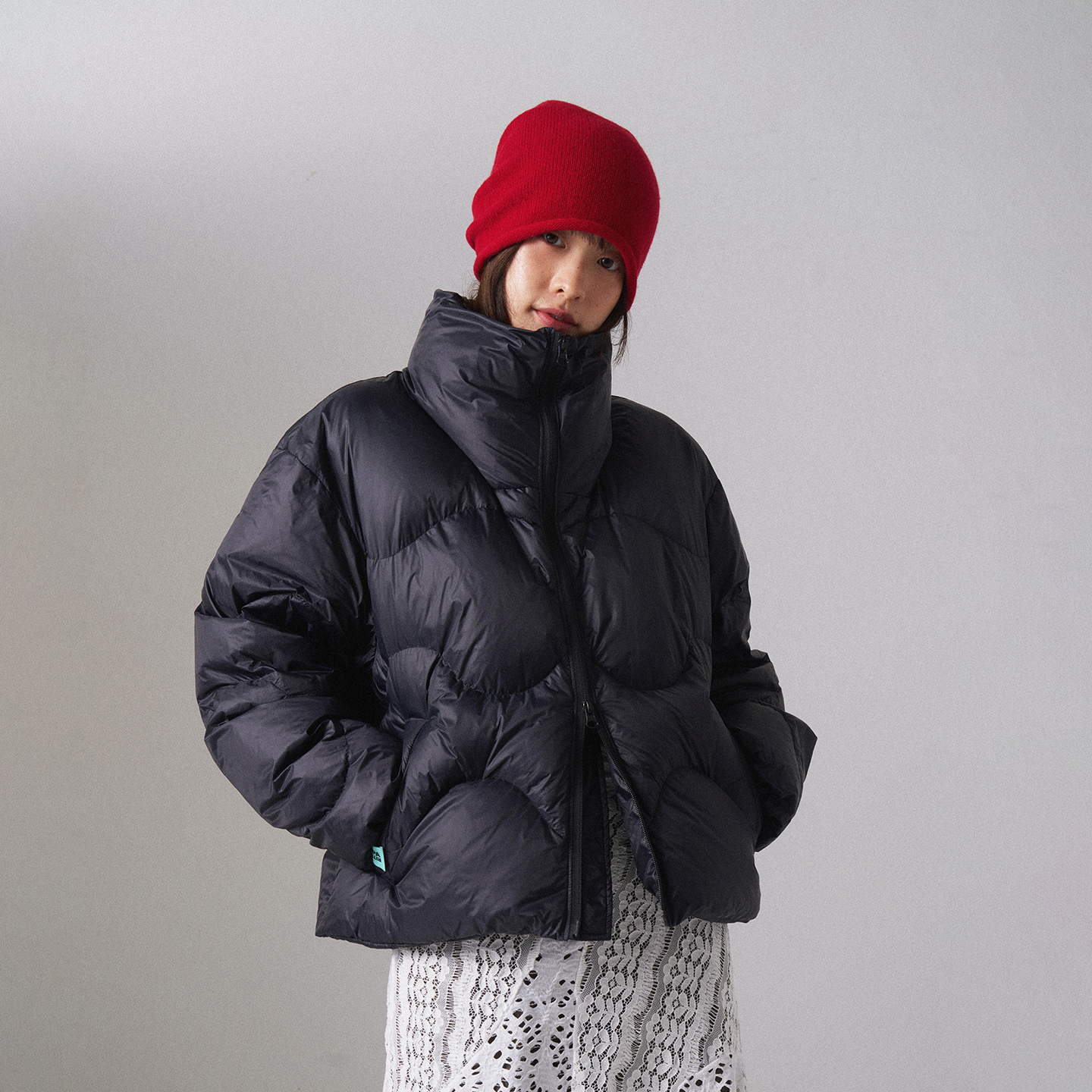 APPARITION 绵羊毛 轻柔舒适保暖细支毛线帽 针织堆堆帽 男女同款