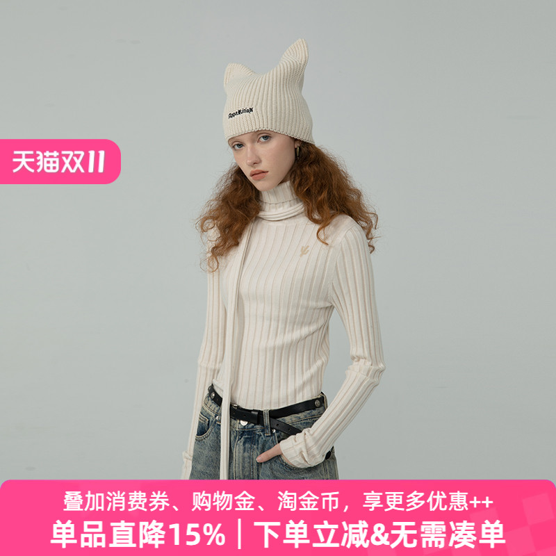 APPARITION仙人掌刺绣高领毛衣