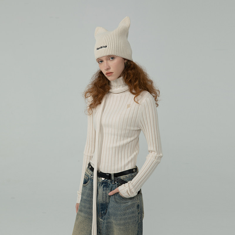 APPARITION仙人掌刺绣高领毛衣