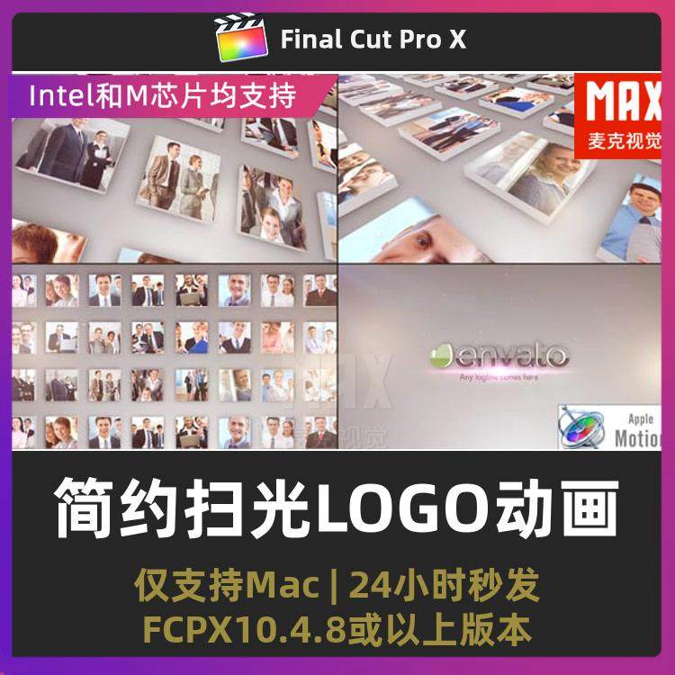 finalcutpro照片墙 艺术画廊照片展示团队介绍作品集宣传fcpx插件