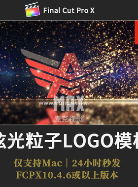 FCPX闪光颗粒片头插件 炫光晕粒子LOGO大气finalcutproX片头模板
