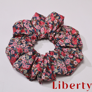 英国Liberty纯棉石榴花甜美复古气质不伤发发圈头花发绳皮筋亲子