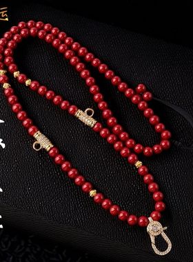 高档佛牌唐卡百搭链子朱砂链项链唐卡脖子挂绳双挂项链绳可调节