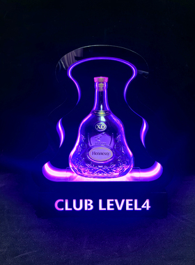 LED发光酒座创意款七彩光黑色XO亚克力发光酒架酒吧出酒气氛道具