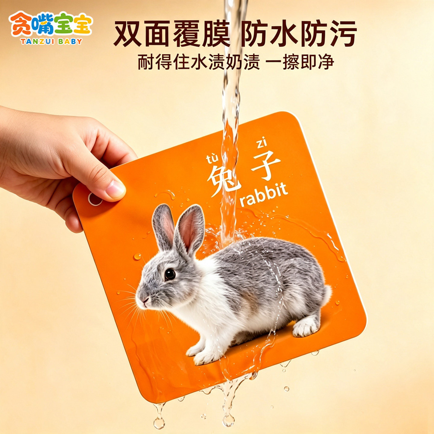 动物卡片撕不烂的认知卡片可啃咬