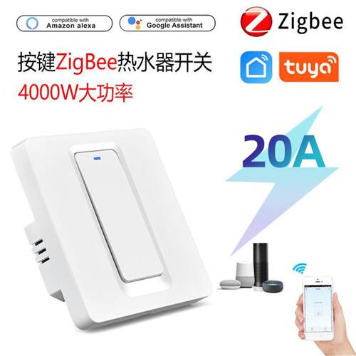 欧规按键Zigbee开关 定时控制 智能WiFi语音控制20A大功率 热水器