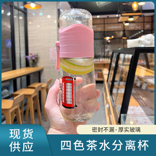茶水分離杯子玻璃泡茶杯男女隨手杯大容量辦公禮品花茶水杯
