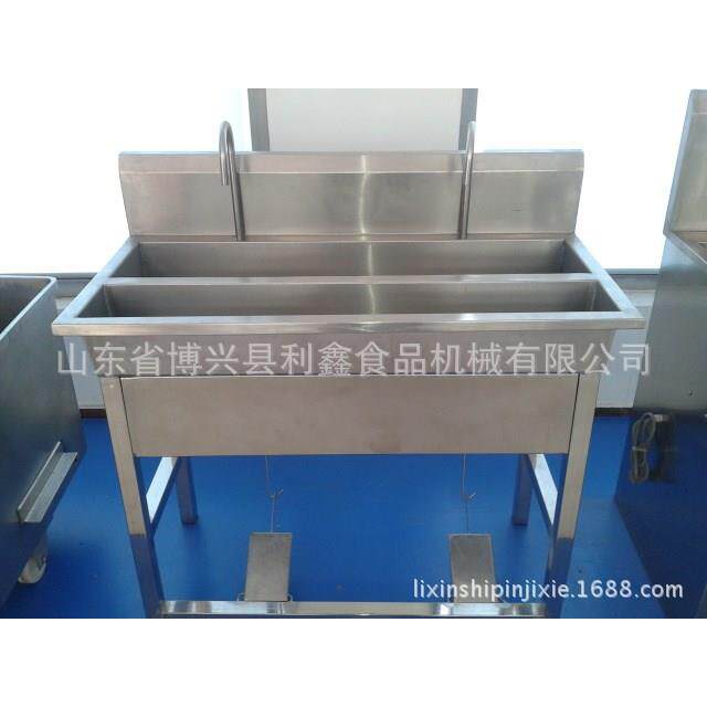 供应 感应式消毒洗手池 双人位脚踏洗手池 不锈钢洗手池