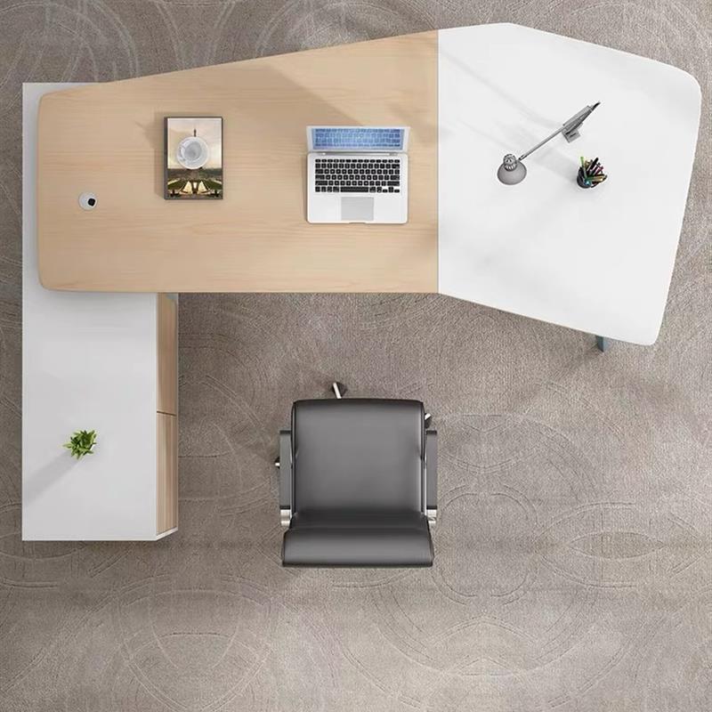 单人桌办公桌弧形经理桌主管桌大班台板式老板桌办公桌位简约现代