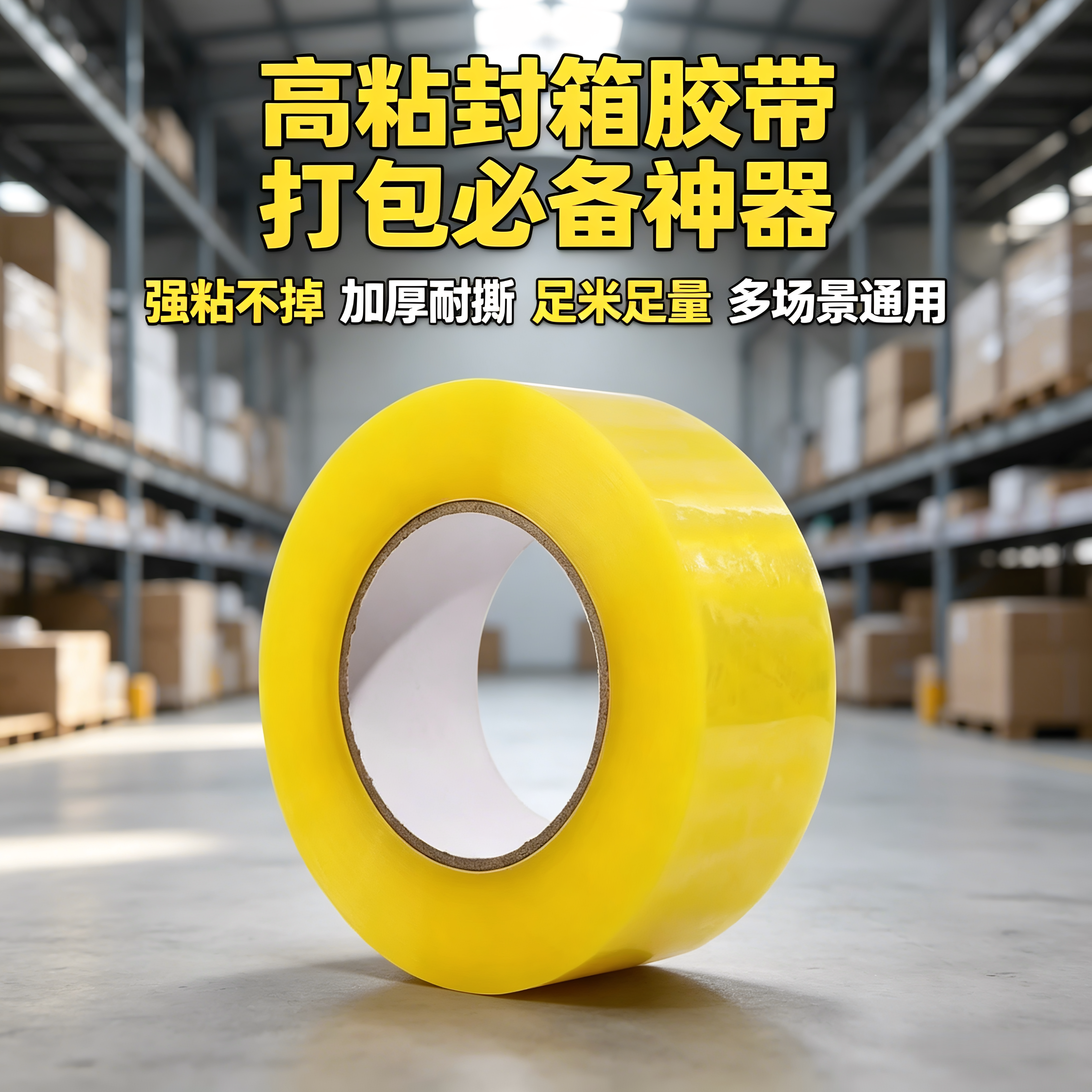透明封箱胶带高粘强力打包快递家用办公包装抗拉强韧性不易断胶带
