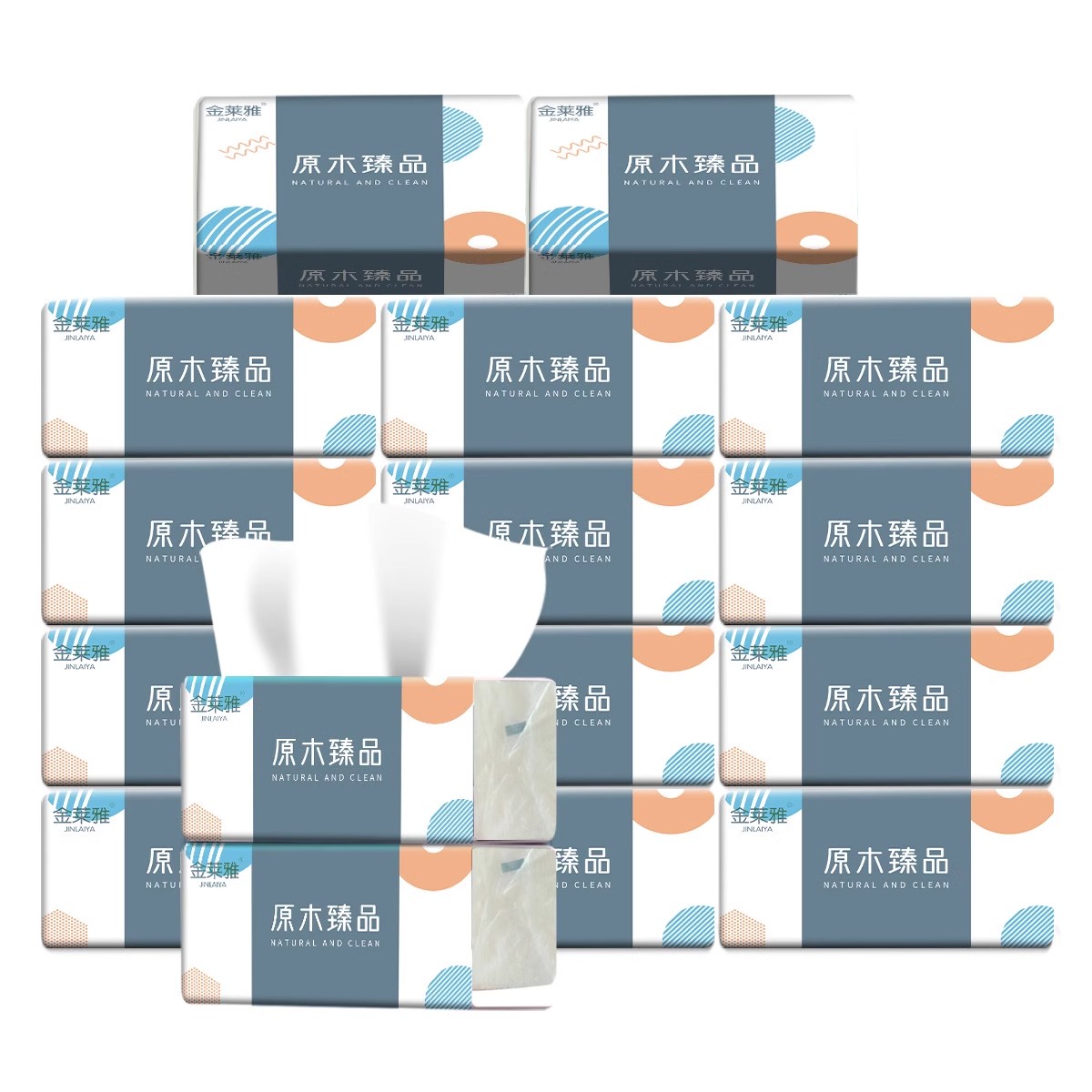 180张金莱中包抽纸雅实惠抽纸系列家用餐巾面巾卫生纸h湿水