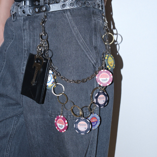 运筹帷幄双层筹码零钱包腰间挂饰复古风小众设计感百搭配饰裤链