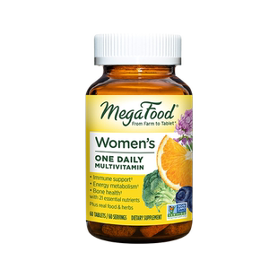 MegaFood女性复合维生素abcd女士综合矿物质补充铁锌硒元素60片